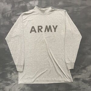 Vintage ARMY Long sleeve shirt mens Large grey 1990s United states